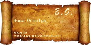 Bese Orsolya névjegykártya